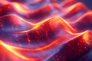 Abstract Glowing Waves with Particles for Futuristic Design and Digital Art photo