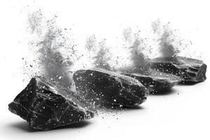 Dynamic Explosion of Shattering Rocks Captured in Motion for Creative Design photo