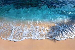 Serene Tropical Beach Scene with Crystal Clear Waters and Sandy Shore photo
