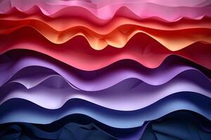 Vibrant Abstract Waves with Multicolored Layers for Artistic Design photo