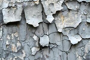Textured Surface of Peeling Gray and White Paint for Rustic Decor and Design photo