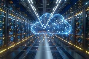 Futuristic Cloud Computing Visualization in a Data Center Environment photo