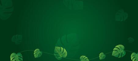 A green background with leaves and vines vector