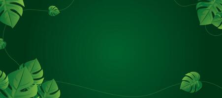 Green jungle background with leaves and vines vector