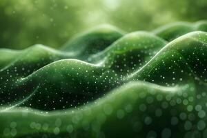 Abstract Green Waves with Sparkling Bokeh for Nature-Inspired Design photo