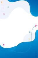Abstract background with blue waves and geometric shapes vector