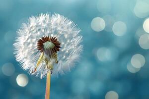 Close-Up of a Dandelion with Dreamy Bokeh Effect for Nature and Design photo