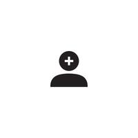 Add user flat icon. Person profile with plus symbol. illustration vector