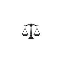 Scale of justice flat icon. Black scale of justice icon on white background. illustration vector