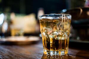 Ice cube whiskey glass photo