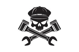 Crossed Wrenches and Pistons Icon of Mechanics vector