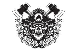 Firefighter Skull Art vector