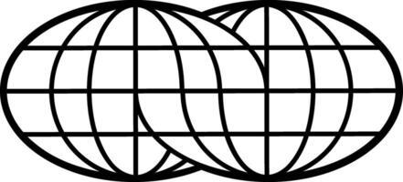 Two black and white globe symbols on a white background vector