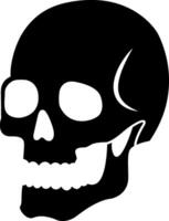 A black and white skull with a white background vector