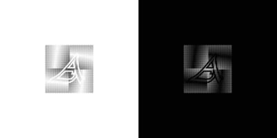 Letter A Logo design with Rustic Halftone and Typography vector