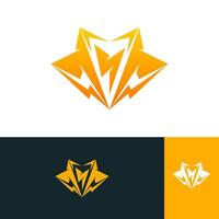 thunder fox head logo concept vector