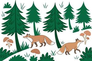 High quality seamless patterns with fox, perfect for textiles. Versatile, repeating designs feature intricate details, vibrant colors, and unique styles. vector