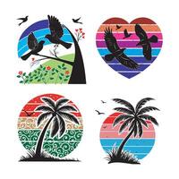 Retro vintage T-shirt design bundle. perfect for print-on-demand and apparel enthusiasts. features unique and high-quality illustrations vector
