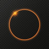 Realistic total solar eclipse with shining star vector