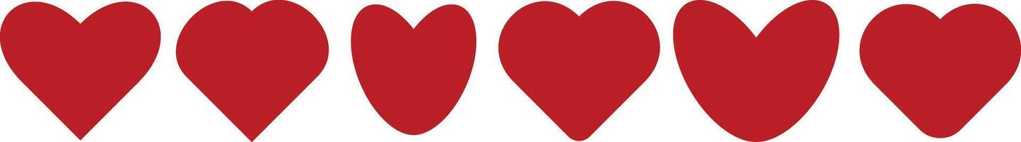 Different types of isolated hearts. vector