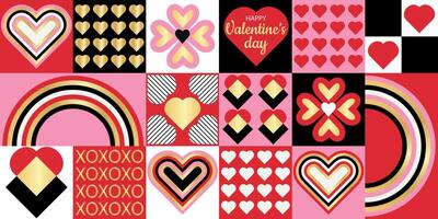 Stylish modern geometric pattern for Valentine's Day. vector