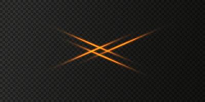 Gold horizontal glow lines, light effect vector