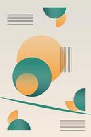 A poster with a variety of shapes and colors, including circles and squares vector