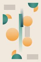 A abstract poster with a variety of shapes and colors, including circles and squares vector