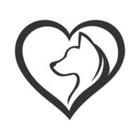 Dog in Heart Graphic for Animal Care Branding vector
