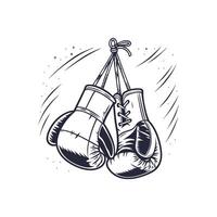 Boxing gloves hanging on a rope, illustration vector