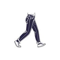 A drawing of a man walking in jeans vector