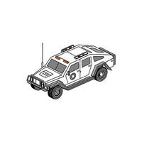A cartoon vehicle is shown on a white background vector