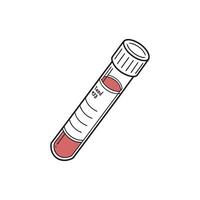 A test tube with blood in it on a white background vector