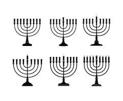 Menorah Silhouette Collection EPS Template vector