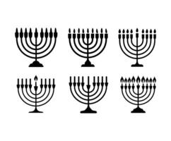 Abstract Menorah Silhouette Collection Template vector