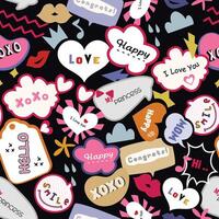 romantic speech bubble chat pattern vector