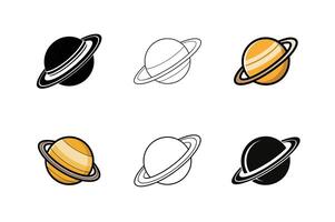Space Objects Silhouette Set - Planets, Rockets, and Cosmic Exploration Icons vector