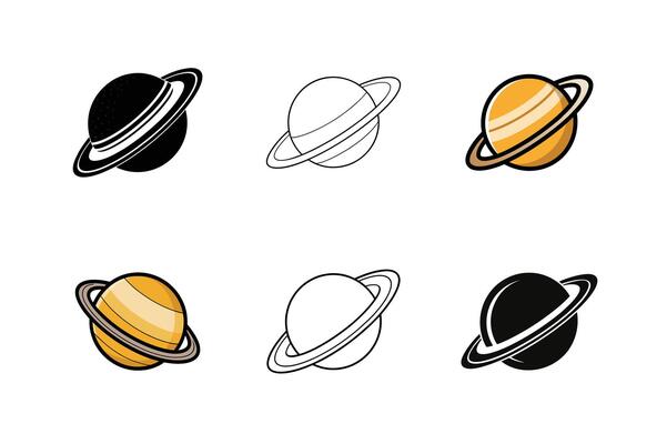 Space Objects Silhouette Set - Planets, Rockets, and Cosmic Exploration Icons