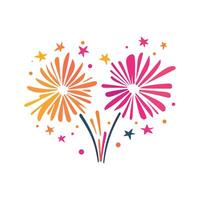 Fireworks Burst Illustration - Colorful Celebration and Party Display for Festive Events vector