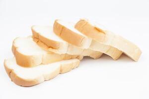 Sliced bread on white background photo
