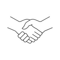 Handshake Icon - Minimalist Symbol of Business Partnership, Agreement, and Collaboration vector