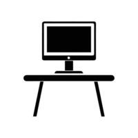 Desktop Monitor Line Art - Minimalist Illustration for Office and Technology Themes vector