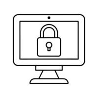 Cybersecurity Lock - Network Protection, Data Encryption, and Online Privacy Icon vector