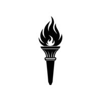 Stylish Flaming Torch - Decorative Design for Light, Power, and Symbolism vector