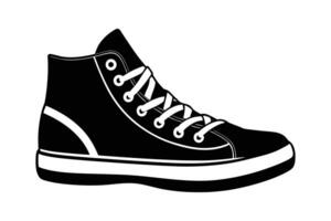 Sleek Sneaker Line Art - Continuous Illustration for High-Top and Minimalist Design vector