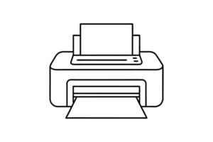 Printer Machine Graphic - Modern Office Technology Illustration for Printing Themes vector