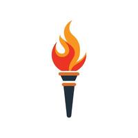 Torch Design - Flaming Illustration Symbolizing Power, Light, and Decorative Themes vector
