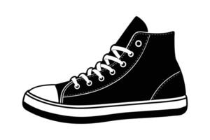 Minimalist High-Top Sneaker - Single-Line Illustration for Modern Shoe Design vector