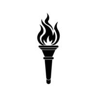 Stylish Flaming Torch Icon - Illustration for Power, Illumination, and Elegant Design vector