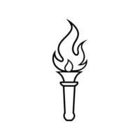 Symbolic Torch - Flaming Illustration for Illumination and Stylish Decorative Art vector